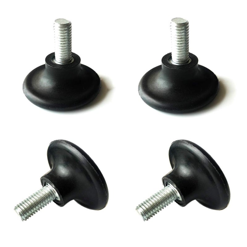 YXQ Leveling Foot M8 Screw On Threaded 34mm Base for Furniture Leg (4 Pcs) - Image 1